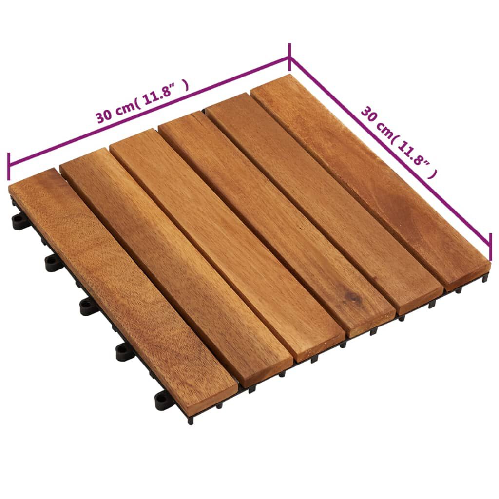 vidaXL Decking Tiles Vertical Pattern 30 x 30 cm Acacia Set of 20