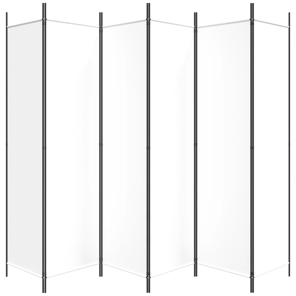 vidaXL 6-Panel Room Divider White 300x200 cm Fabric