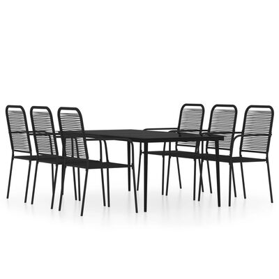 vidaXL 7 Piece Garden Dining Set Black,  vidaXL 7 Piece Garden Dining Set Black