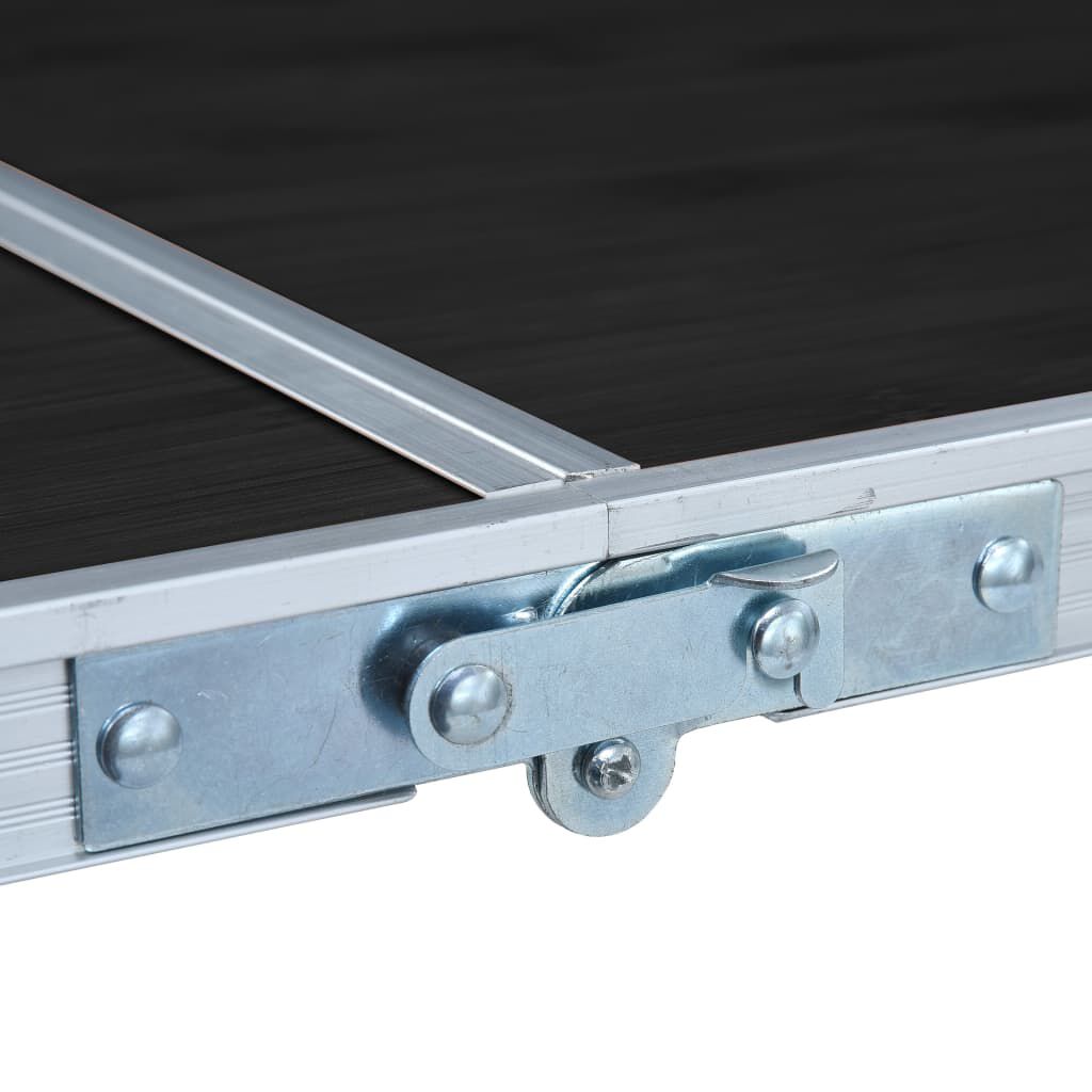 vidaXL Foldable Camping Table Grey Aluminium 120x60 cm