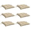 vidaXL Chair Cushions 6 pcs Beige 40x40x7 cm Oxford Fabric