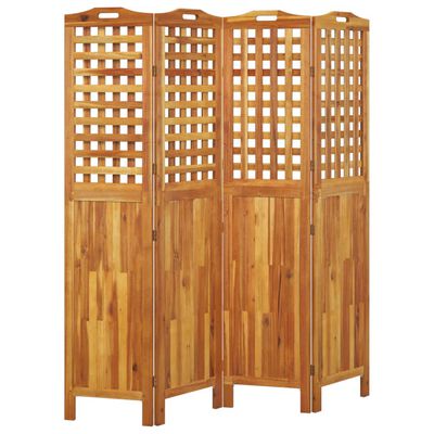 vidaXL 4-Panel Room Divider 162x2x180 cm Solid Wood Acacia,  vidaXL 4-Panel Room Divider 162x2x180 cm Solid Wood Acacia