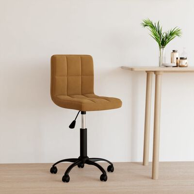 vidaXL Swivel Office Chair Brown Velvet, brown vidaXL Swivel Office Chair Brown Velvet