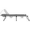 vidaXL Extra High Folding Senior Sunbed Grey Aluminium