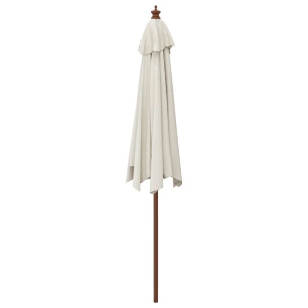 vidaXL Garden Parasol with Wooden Pole Sand 299x240 cm