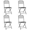 vidaXL Folding Chairs 4 pcs Expanded Metal Mesh Anthracite