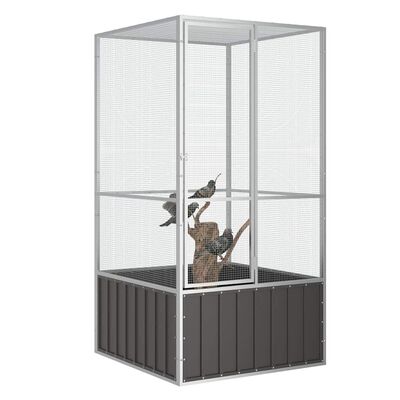 vidaXL Bird Cage Anthracite 111x107x211.5 cm Galvanised Steel, anthracite vidaXL Bird Cage Anthracite 111x107x211.5 cm Galvanised Steel
