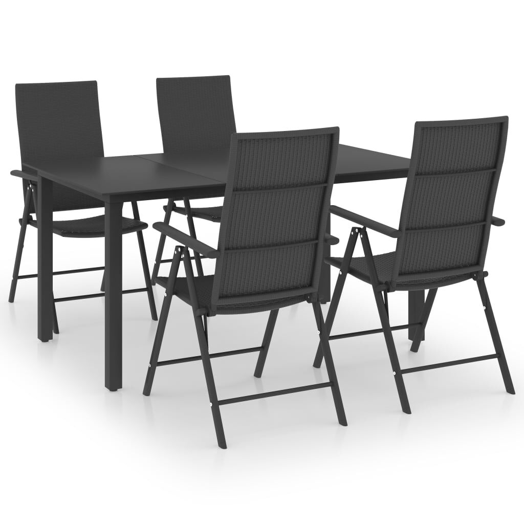 vidaXL 5 Piece Garden Dining Set Black