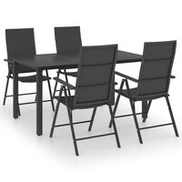 vidaXL 5 Piece Garden Dining Set Black,  vidaXL 5 Piece Garden Dining Set Black