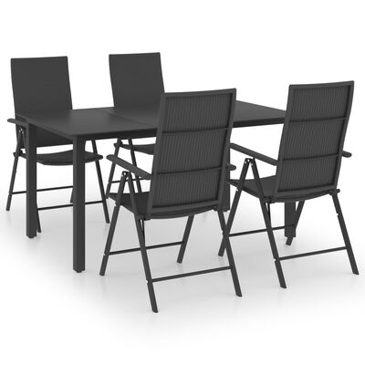 vidaXL 5 Piece Garden Dining Set Black,  vidaXL 5 Piece Garden Dining Set Black
