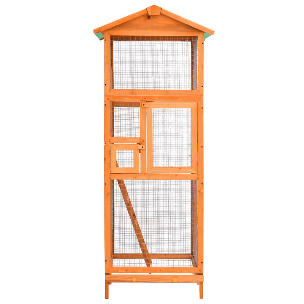 vidaXL Bird Cage 68x62x166 cm Solid Firwood