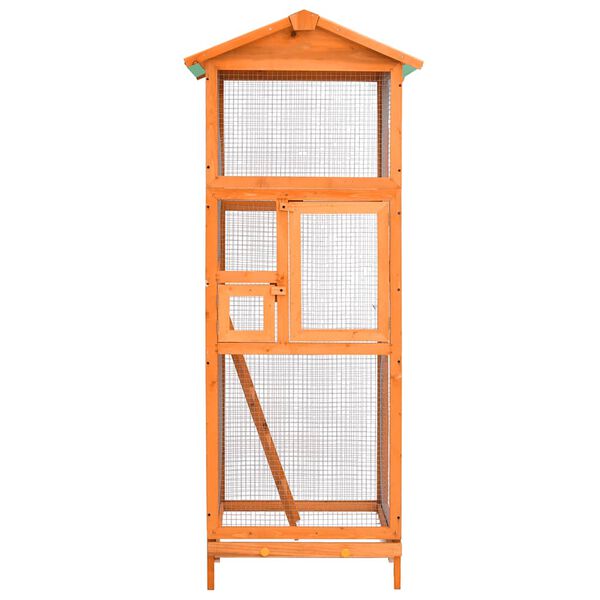 vidaXL Bird Cage 68x62x166 cm Solid Firwood