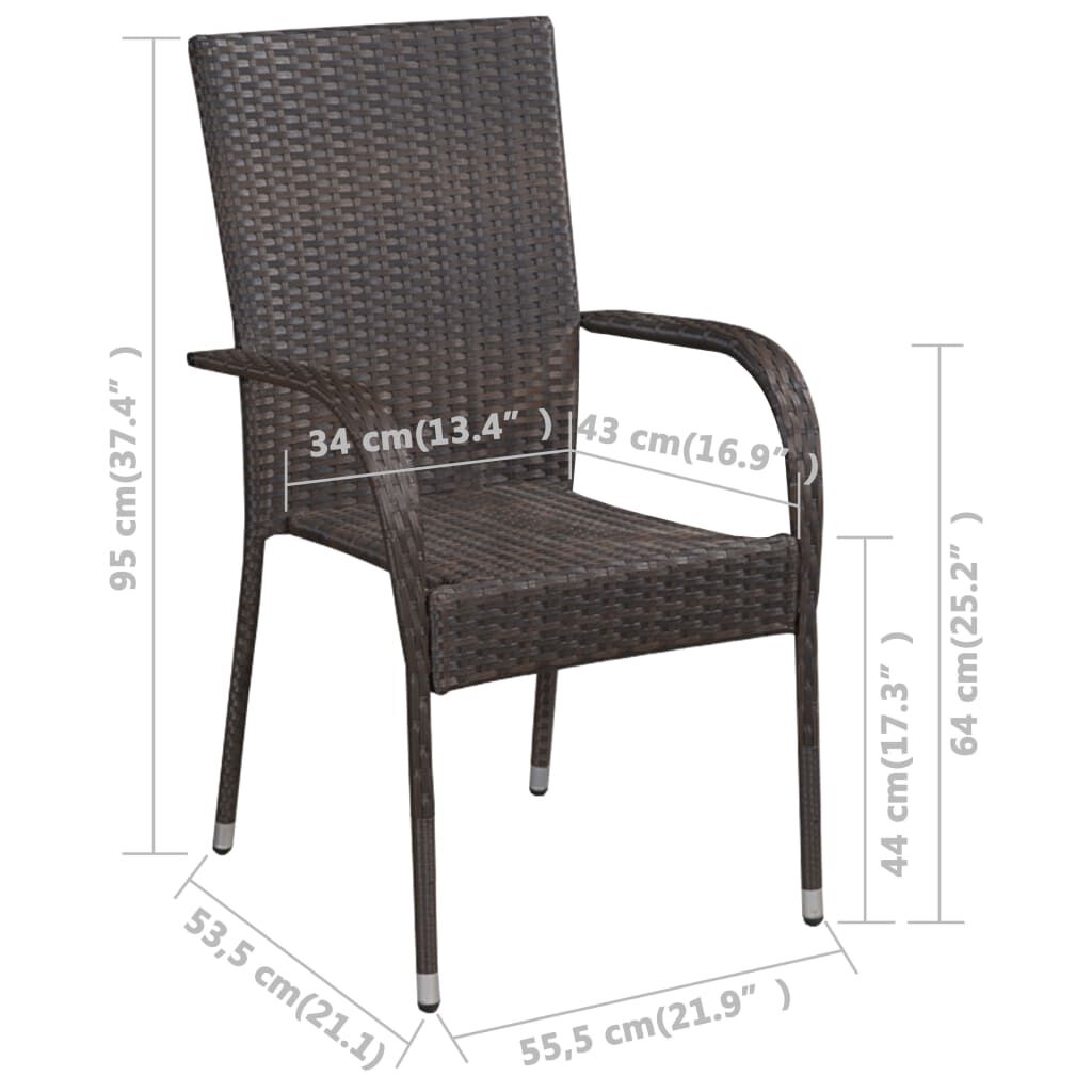 vidaXL 5 Piece Garden Dining Set Brown