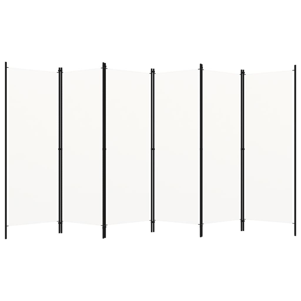 vidaXL 6-Panel Room Divider White 300x180 cm