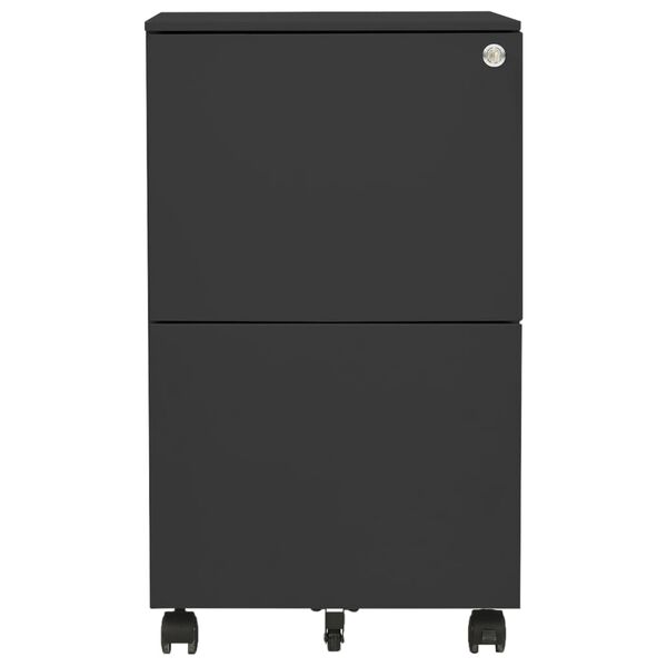 vidaXL Mobile File Cabinet Anthracite 39x45x67 cm Steel