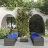 vidaXL 9 Piece Garden Lounge Set with Cushions Poly Rattan Grey