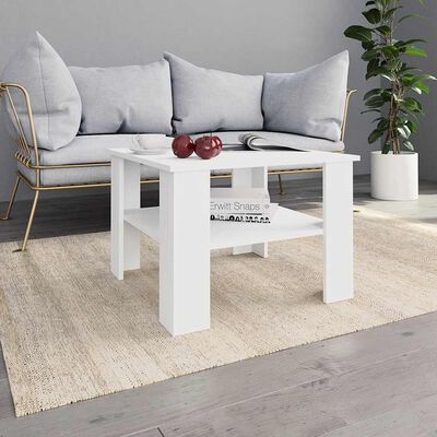 vidaXL Coffee Table White 60x60x42 cm Engineered Wood, white vidaXL Coffee Table White 60x60x42 cm Engineered Wood
