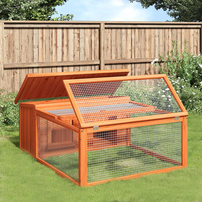 vidaXL Rabbit Hutch Brown 117.5x97x47.5 cm Solid Wood Pine, brown vidaXL Rabbit Hutch Brown 117.5x97x47.5 cm Solid Wood Pine