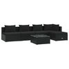 vidaXL 6 Piece Garden Lounge Set with Cushions Poly Rattan Black