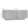vidaXL Bedside Cabinet Concrete Grey 100x35x40 cm Engineered Wood
