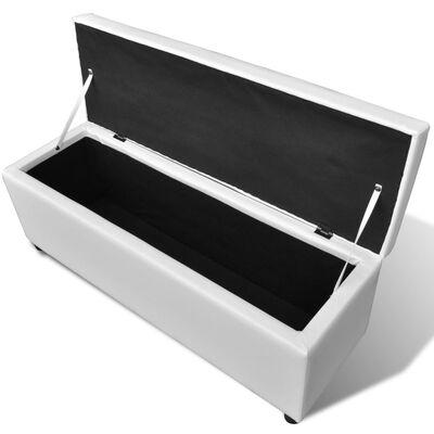 vidaXL Long Storage Bench Wood White, white vidaXL Long Storage Bench Wood White