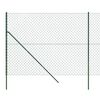 vidaXL Chain Link Fence Green 1.6x10 m