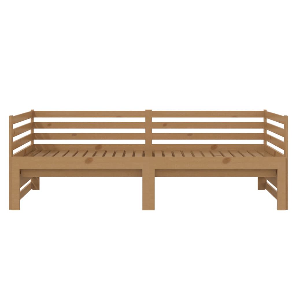 vidaXL Pull-out Day Bed without Mattress Honey Brown 2x(90x200)cm
