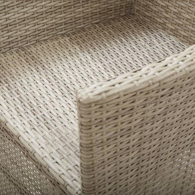 vidaXL Reclining Garden Chairs 2 pcs with Cushions Poly Rattan Beige