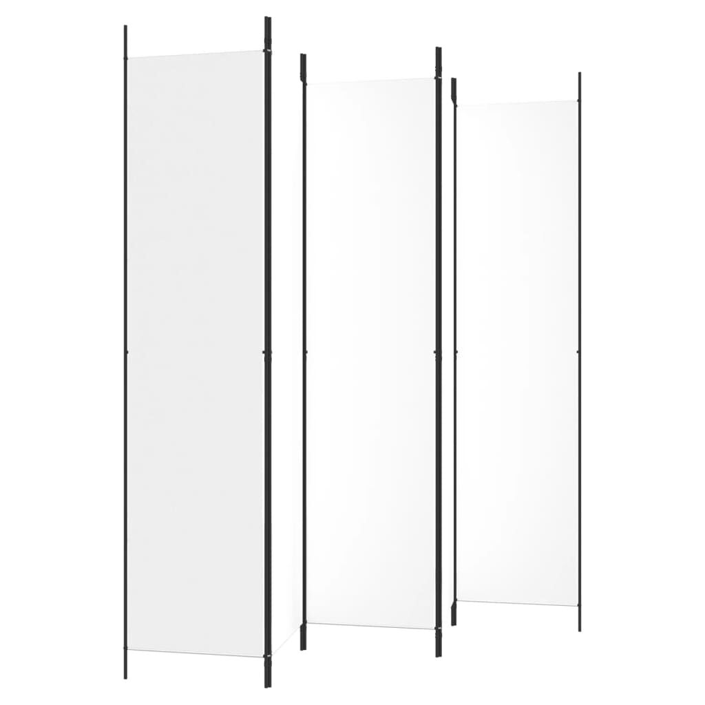 vidaXL 5-Panel Room Divider White 250x220 cm Fabric