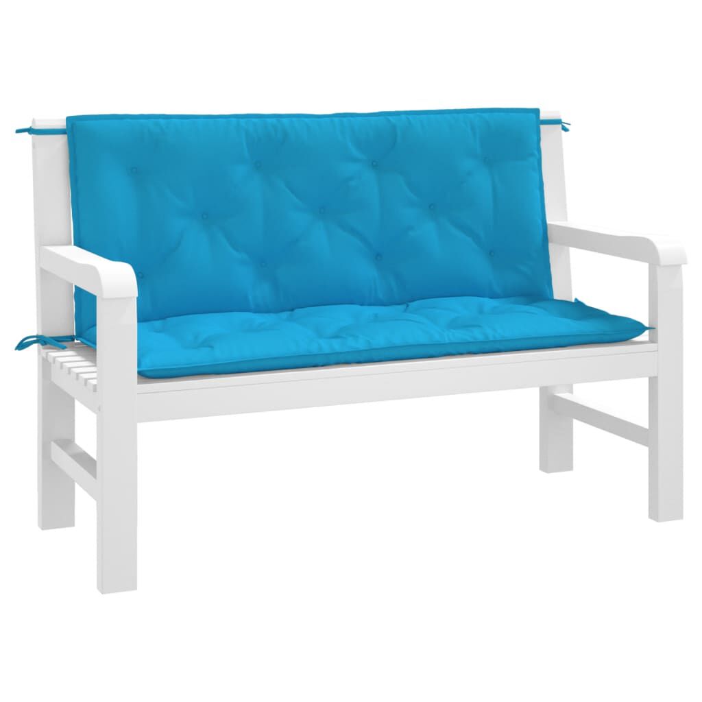 vidaXL Garden Bench Cushions 2pcs Light Blue 120x50x7cm Oxford Fabric