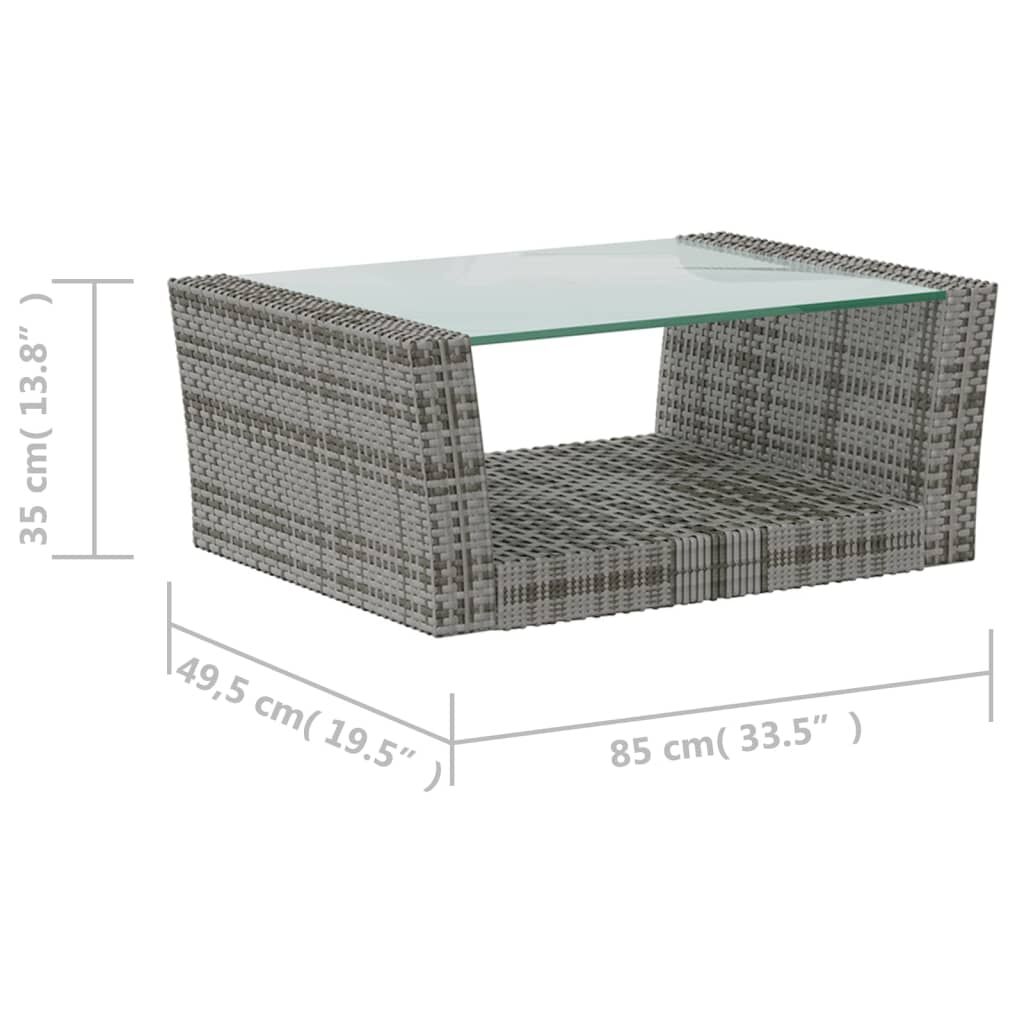 vidaXL 8 Piece Garden Lounge Set with Cushions Poly Rattan Grey
