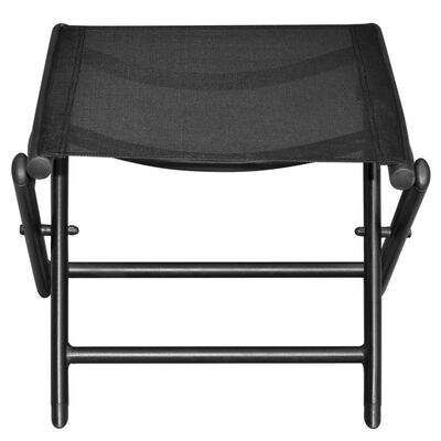 vidaXL Folding Footstool Black Aluminium and Textilene,  vidaXL Folding Footstool Black Aluminium and Textilene
