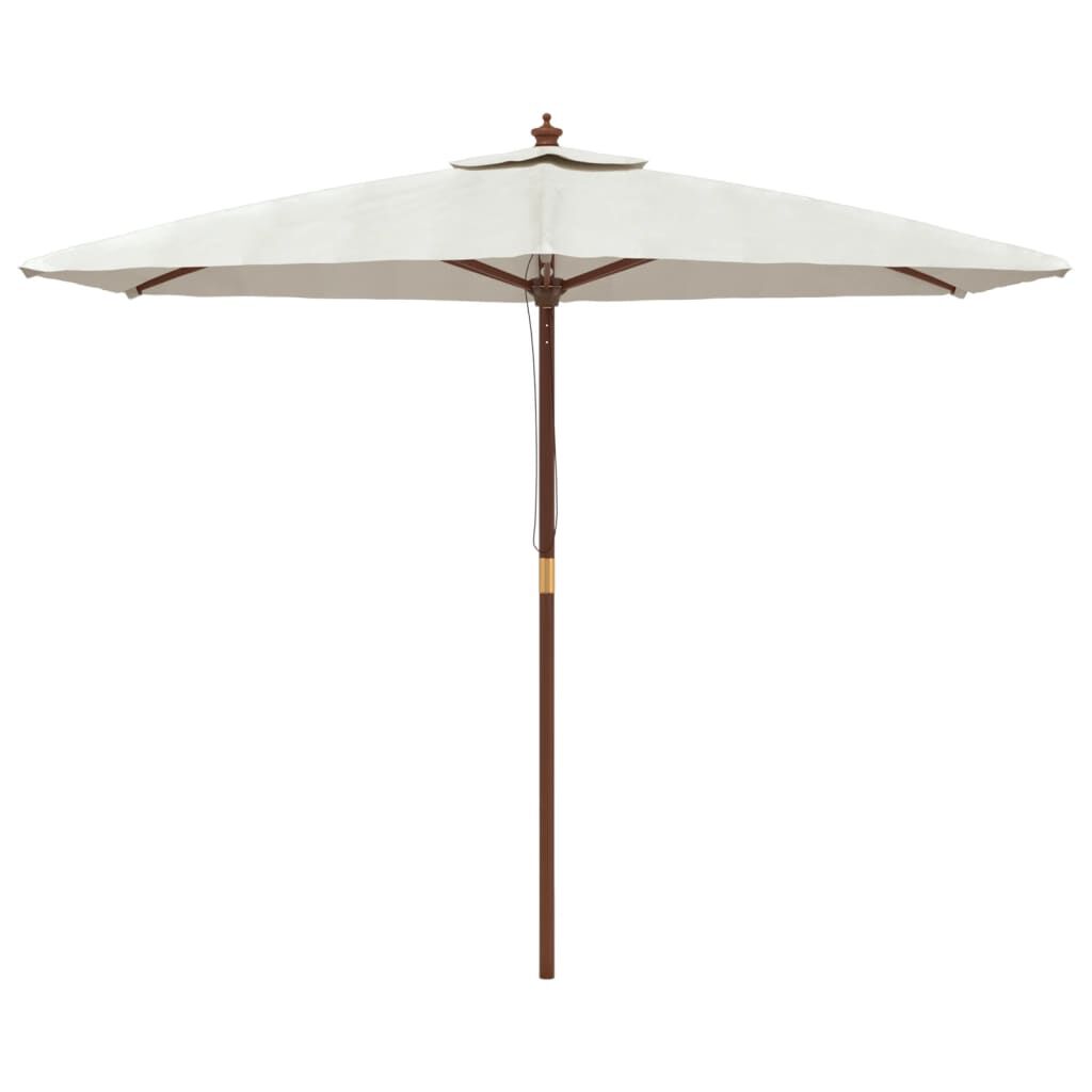 vidaXL Garden Parasol with Wooden Pole Sand 299x240 cm
