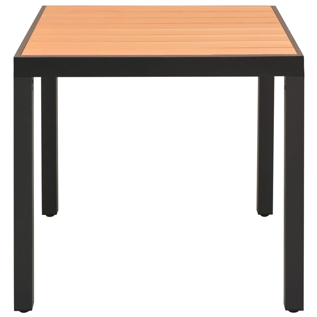 vidaXL Garden Table Brown 80x80x74 cm Aluminium and WPC