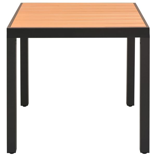 vidaXL Garden Table Brown 80x80x74 cm Aluminium and WPC