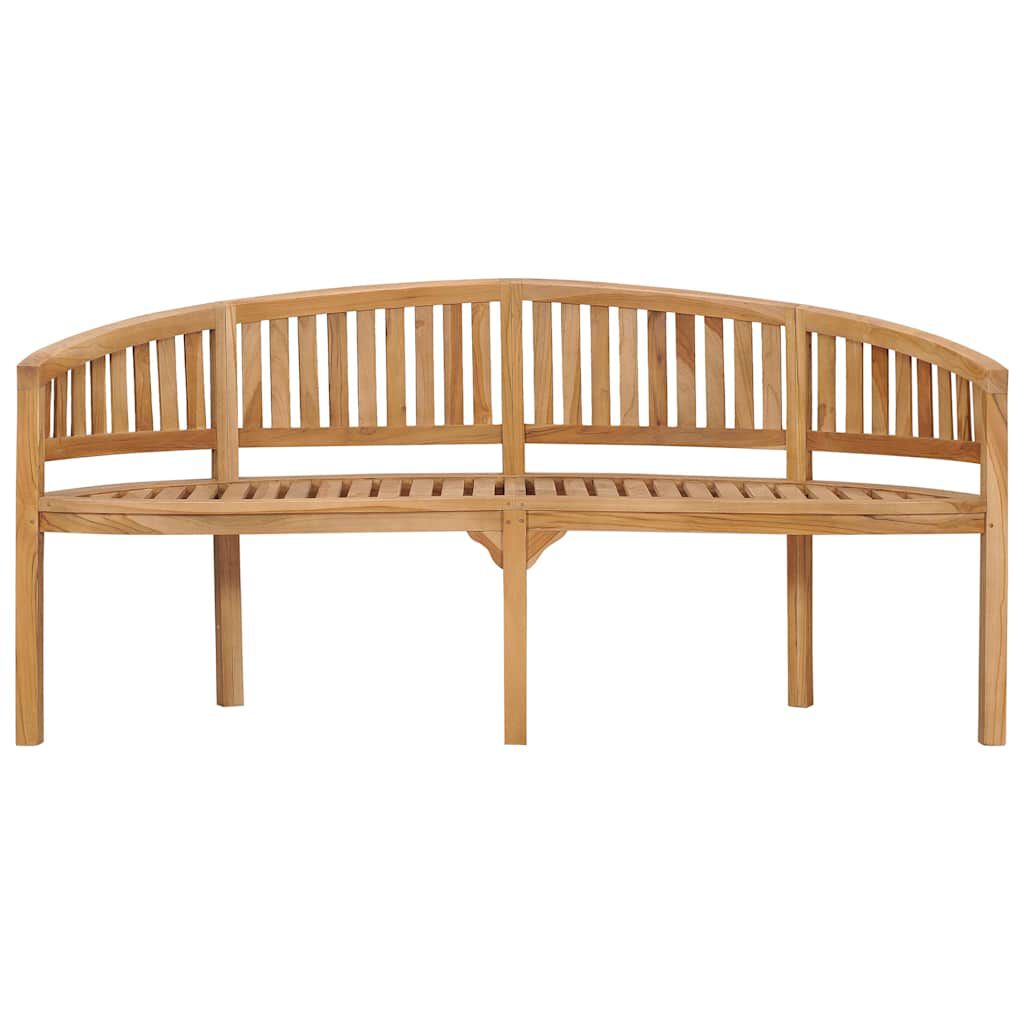 vidaXL Banana Bench 180 cm Solid Teak Wood