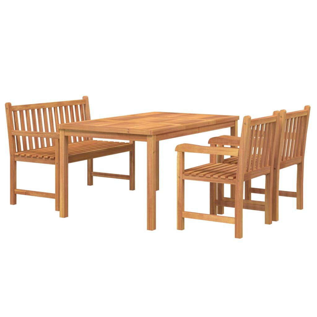 vidaXL 4 Piece Garden Dining Set Solid Wood Teak