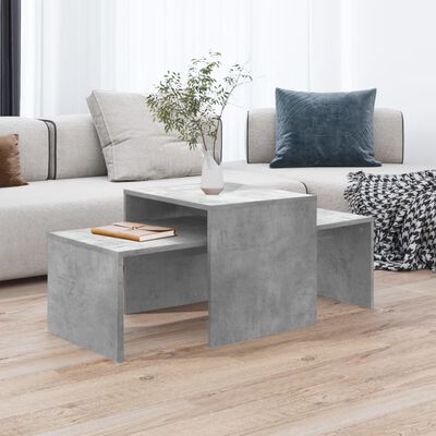 vidaXL Coffee Table Set Concrete Grey 100x48x40 cm Engineered Wood, concrete grey vidaXL Coffee Table Set Concrete Grey 100x48x40 cm Engineered Wood
