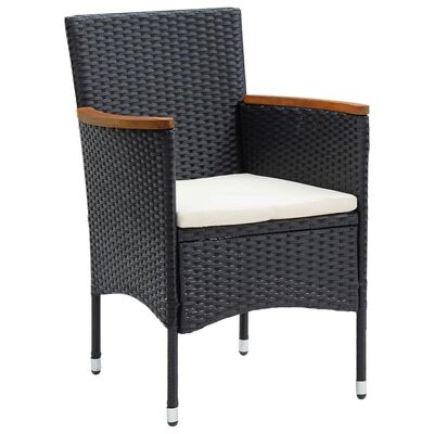 vidaXL 9 Piece Garden Dining Set with Cushions Poly Rattan Black, black and brown vidaXL 9 Piece Garden Dining Set with Cushions Poly Rattan Black