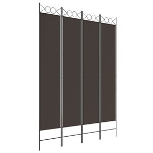 vidaXL 4-Panel Room Divider Brown 160x220 cm Fabric