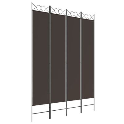 vidaXL 4-Panel Room Divider Brown 160x220 cm Fabric, brown vidaXL 4-Panel Room Divider Brown 160x220 cm Fabric