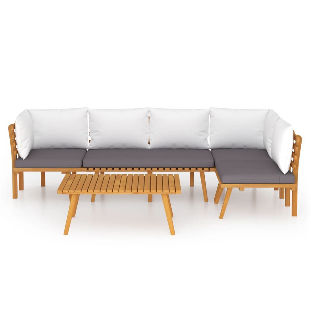 vidaXL 5 Piece Garden Lounge Set with Cushions Solid Wood Acacia