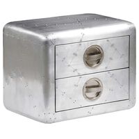vidaXL Aviator End Table with 2 Drawers Vintage Aircraft Airman Style