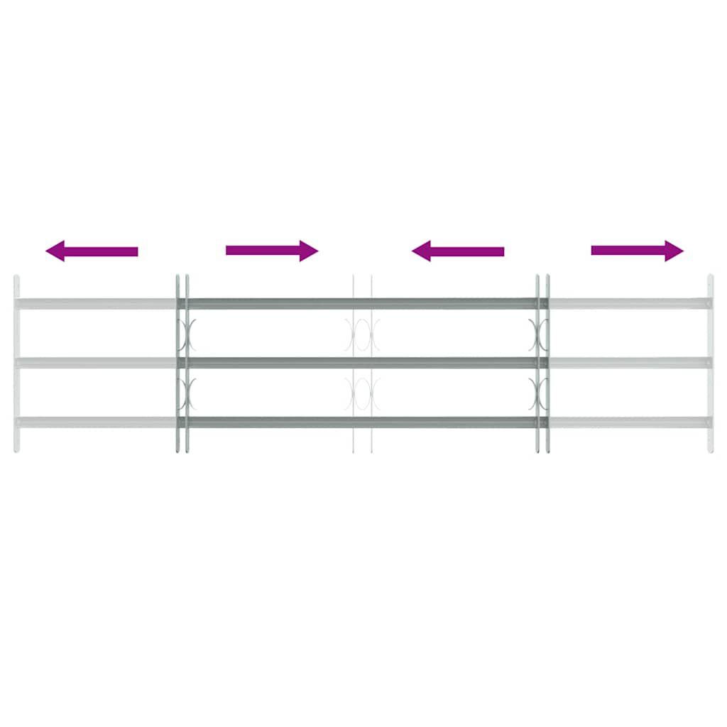 Adjustable Security Grille for Windows with 3 Crossbars 1000-1500 mm