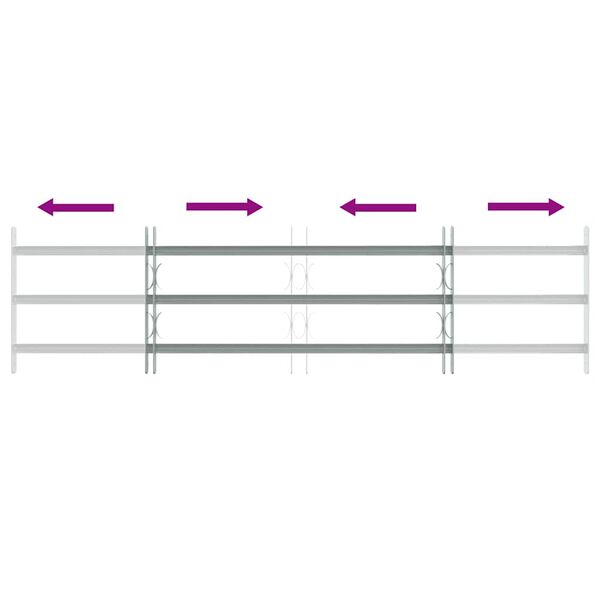 Adjustable Security Grille for Windows with 3 Crossbars 1000-1500 mm