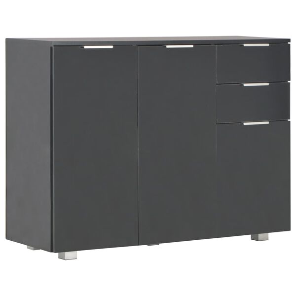 vidaXL Sideboard High Gloss Black 107x35x80.5 cm