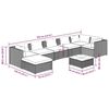 vidaXL 8 Piece Garden Lounge Set with Cushions Poly Rattan Brown