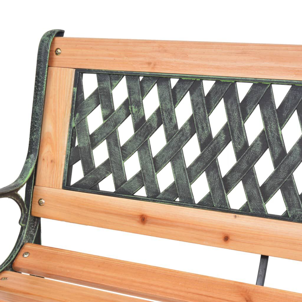 vidaXL Garden Bench 116 cm Cast Iron and Solid Wood Fir