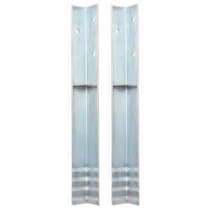 vidaXL L-shaped Ground Anchors 2 pcs Galvanised Steel 5x5x50 cm