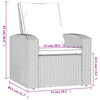 vidaXL Garden Reclining Chair with Cushions Grey Poly Rattan